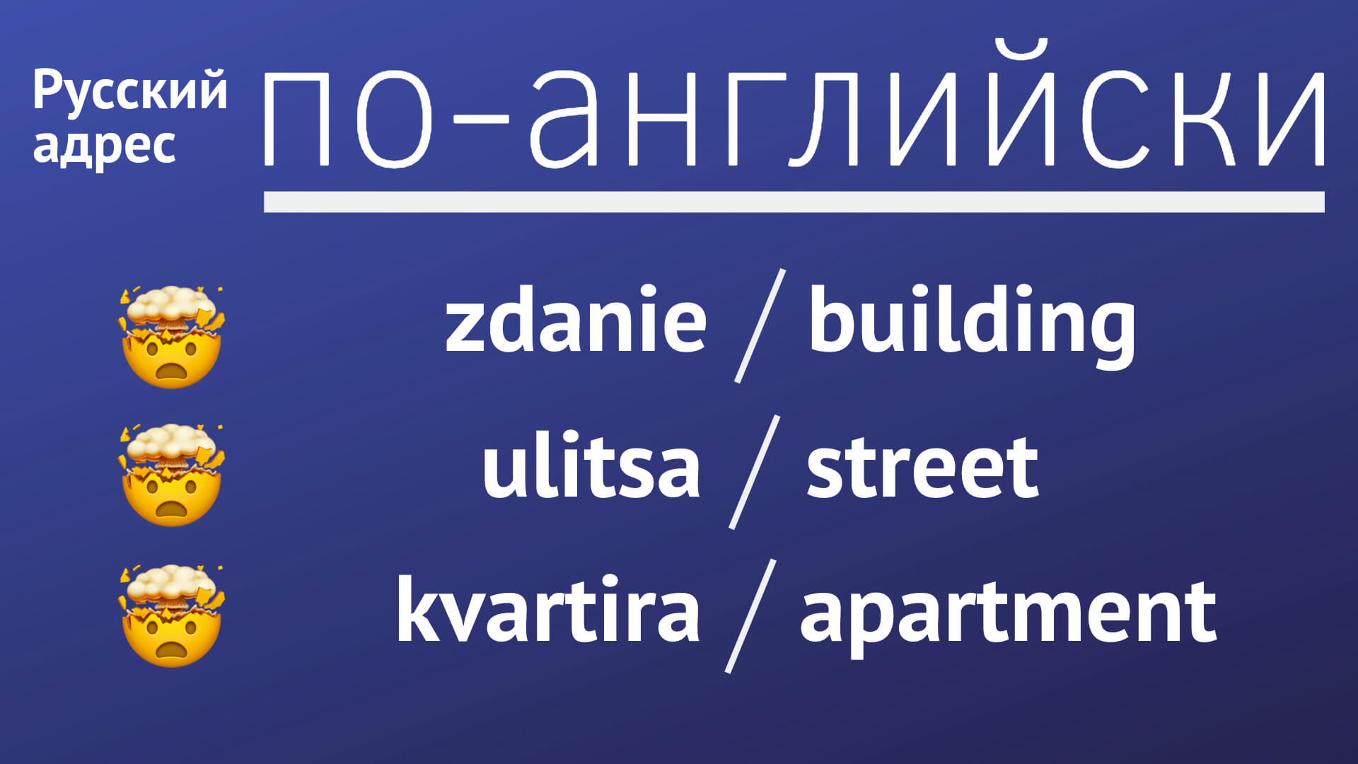 русский адрес по-английски (трудности и особенности)